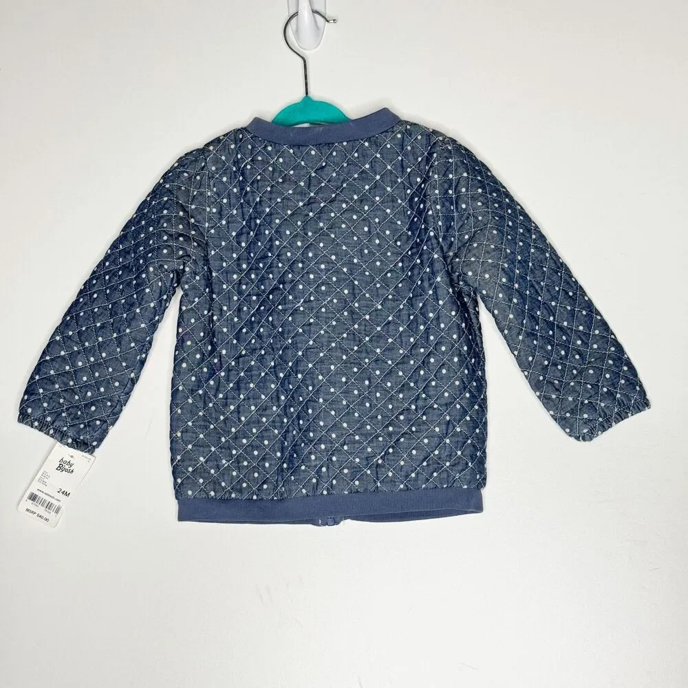 NEW OshKosh Baby B'gosh Quilted Polka Dot Jacket Toddler Girls Size 24 Months
